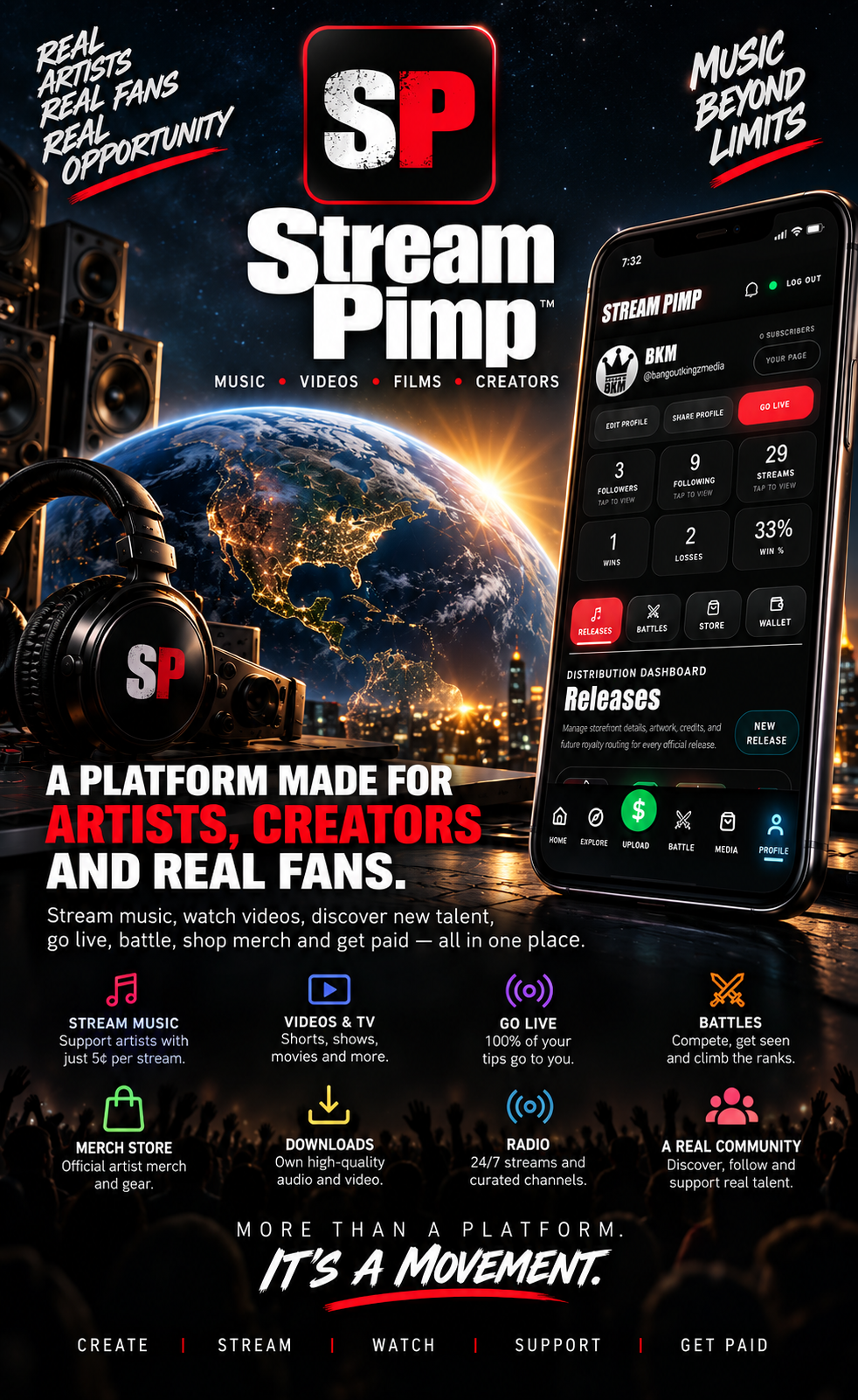 Stream Pimp — independent entertainment for artists, creators and fans